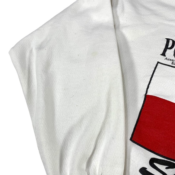 Vintage 90’s Poland White Sweatshirt Size Medium - Picture 4 of 4
